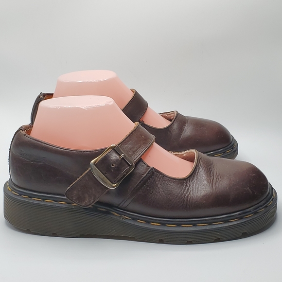 Dr. Martens Shoes - Vintage 90's Dr Martens Brown Mary Jane Shoes Made In England Size 6
